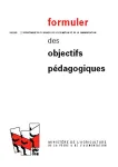 Formuler des objectifs pédagogiques