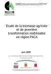 Etude de la biomasse agricole et de première transformation mobilisable en région PACA
