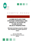 La mise en place d'une stratégie territoriale des sports et activités de pleine nature : bilan et perspectives